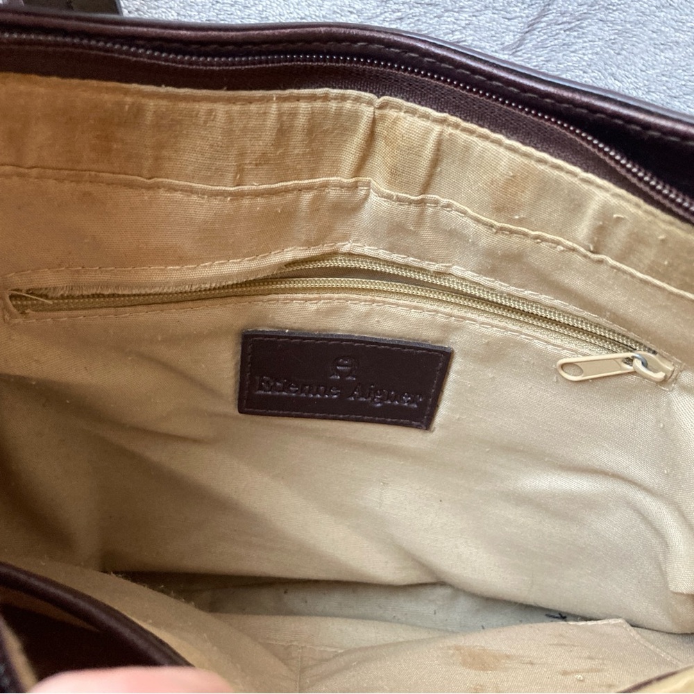 Etienne Aigner Woven Jute Baguette Shoulder Bag with Faux Leather Strap - Picture 10 of 16